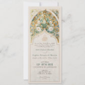 Celestial Gold & Jade Islamic Wedding Einladung (Vorderseite)