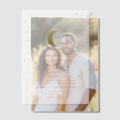 Celestial Gold Moon and Stars Wedding Pergament Einladungen (Versatz (Ehepaar))