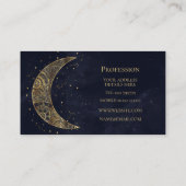 Celestial Gold Moon Ästhetik Visitenkarte (Rückseite)