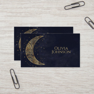 Celestial Gold Moon Ästhetik Visitenkarte