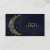 Celestial Gold Moon Ästhetik Visitenkarte (Vorderseite)