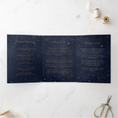 Celestial Gold Moon Folded Wedding Programm (Innenseite)