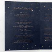 Celestial Gold Moon Folded Wedding Programm (Innen Erste Seite)
