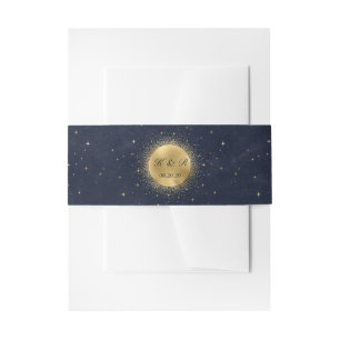 Celestial Gold Moon Midnight Wedding Bly Band