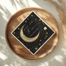 Celestial Gold Moon Party Napkins Serviette