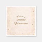 Celestial Gold Moon Quinceañera Serviette (Vorderseite)