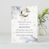 Celestial Gold Moon Stars Einladung (Stehend Vorderseite)