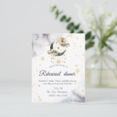 Celestial Gold Moon Stars Einladung (Stehend Vorderseite)