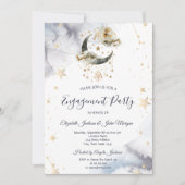 Celestial Gold Moon Stars Einladung (Vorderseite)