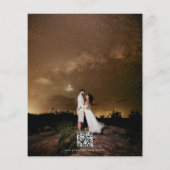 Celestial Gold Moon Stars Foto QR Code Wedding (Rückseite)