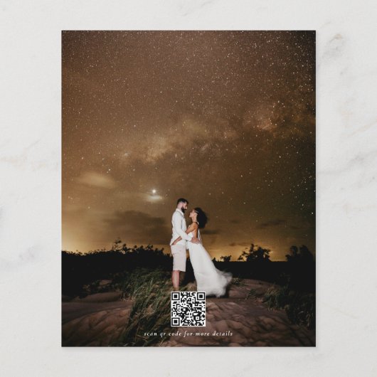 Celestial Gold Moon Stars Foto QR Code Wedding (Rückseite)