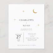 Celestial Gold Moon Stars Foto QR Code Wedding (Vorderseite)
