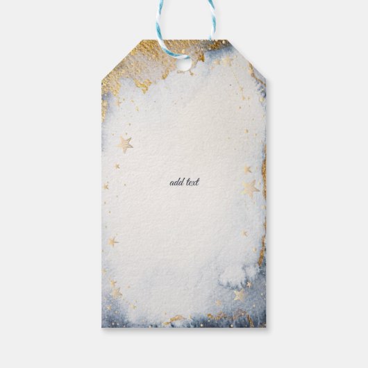 Celestial Gold Moon Stars Geschenkanhänger (Rückseite)