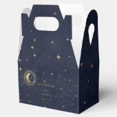 Celestial Gold Moon Stars Monogram Wedding Geschenkschachtel (Geöffnet)