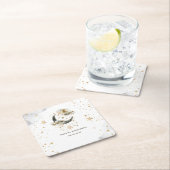 Celestial Gold Moon Stars Rechteckiger Pappuntersetzer (Vor Ort)