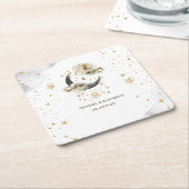 Celestial Gold Moon Stars Rechteckiger Pappuntersetzer (angewinkelt)