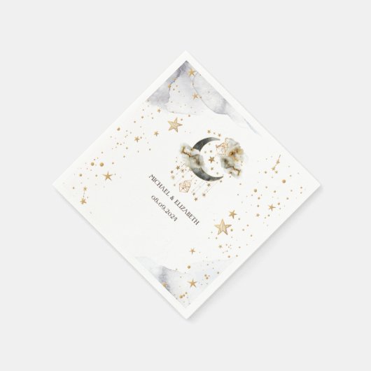 Celestial Gold Moon Stars Serviette (Ecke)