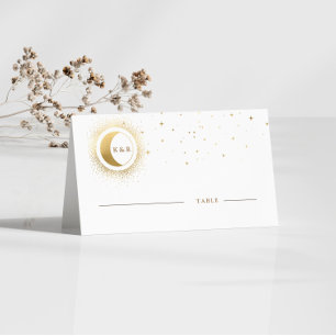 Celestial Gold Moon Wedding Platzkarte