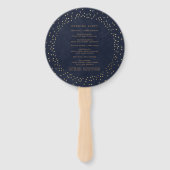 Celestial Gold Moon Wedding Program Hand Fan Fächer (Rückseite)
