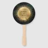 Celestial Gold Moon Wedding Program Hand Fan Fächer (Vorderseite)