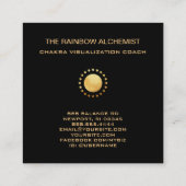 *~* Celestial Gold Sacred Geometry Chakra Glitzer Quadratische Visitenkarte (Rückseite)