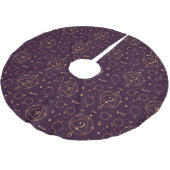 Celestial Gold Star Solareclipse Thema Polyester Weihnachtsbaumdecke (Schrägansicht)