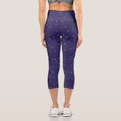 Celestial Gold Star Solareclipse Theme Capri Leggings (Rückseite)