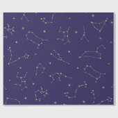 Celestial Gold Star Solareclipse Theme Geschenkpapier (Flach)