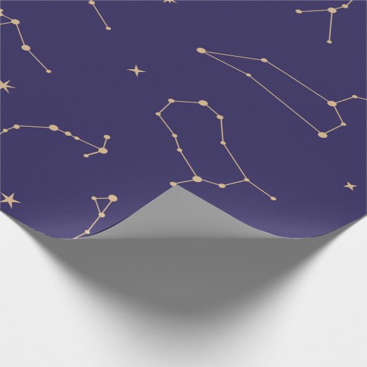 Celestial Gold Star Solareclipse Theme Geschenkpapier (Ecke)