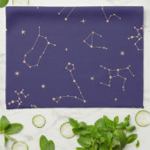 Celestial Gold Star Solareclipse Theme Geschirrtuch (Gefaltet)