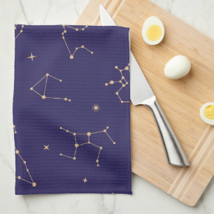 Celestial Gold Star Solareclipse Theme Geschirrtuch