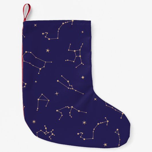Celestial Gold Star Solareclipse Theme Kleiner Weihnachtsstrumpf (Vorderseite)