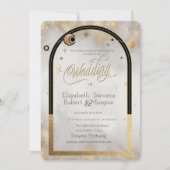 Celestial Gold Star Sun and Moon Galaxy Hochzeit Einladung (Vorderseite)