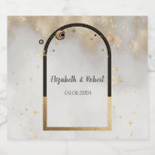 Celestial Gold Star Sun and Moon Galaxy Schaumweinetikett (Einzelnes Label)