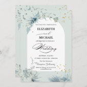 Celestial Gold Star Sun Moon Wedding Einladung (Vorne/Hinten)