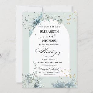 Celestial Gold Star Sun Moon Wedding Einladung