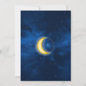 Celestial Gold Stars Midnight Blue Romantic Einladung (Rückseite)