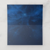Celestial Gold Stars Midnight Blue Romantic Platzkarte (Innenseite Aufgefaltet)