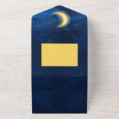 Celestial Gold Stars Mitternacht Blue Romantic All In One Einladung (Außenbereich)