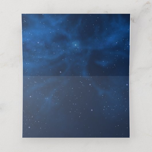 Celestial Gold Stars Mitternacht Blue Romantic Pla Platzkarte (Innenseite Aufgefaltet)