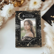 Celestial Gold Stars Moon Night Quinceanera Foto