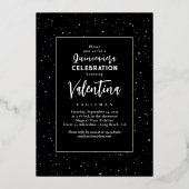 Celestial Gold Stars Moon Night Quinceanera Foto Folieneinladung (Rückseite)