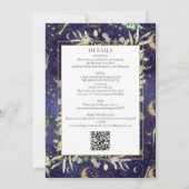 Celestial Gold Stars Moon Stars QR Code Wedding Einladung (Rückseite)