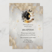 Celestial Gold Stars Moons Blume Einladung (Vorne/Hinten)