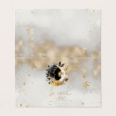 Celestial Gold Stars Moons Blume Visitenkarten (Außenseite Aufgefaltet)