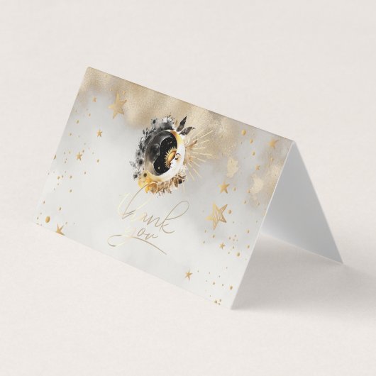 Celestial Gold Stars Moons Blume Visitenkarten (Vorderseite)