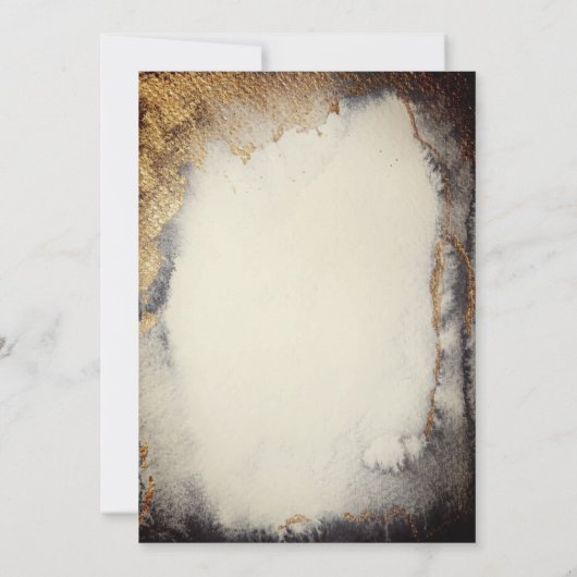 Celestial Gold Stars Moons Dark Einladung (Rückseite)