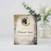 Celestial Gold Stars Moons Dark Einladung (Stehend Vorderseite)