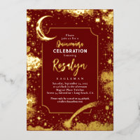 Celestial Gold Stars und Mondnacht Quinceanera