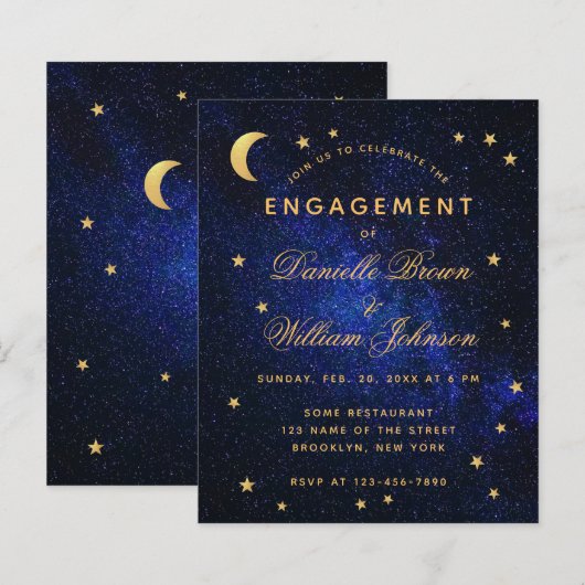 Celestial Gold Stars Verlobung (Vorne/Hinten)